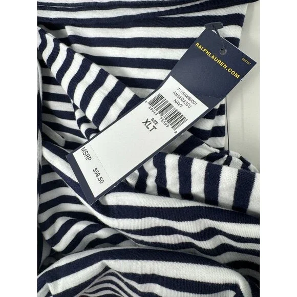 Polo Ralph Lauren NWT T- Shirt Mens XLT Black Striped Classic Fit Crewneck Pony - Picture 4 of 4